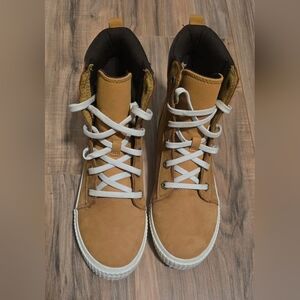 Timberland Tan and Brown High-Top Sneakers